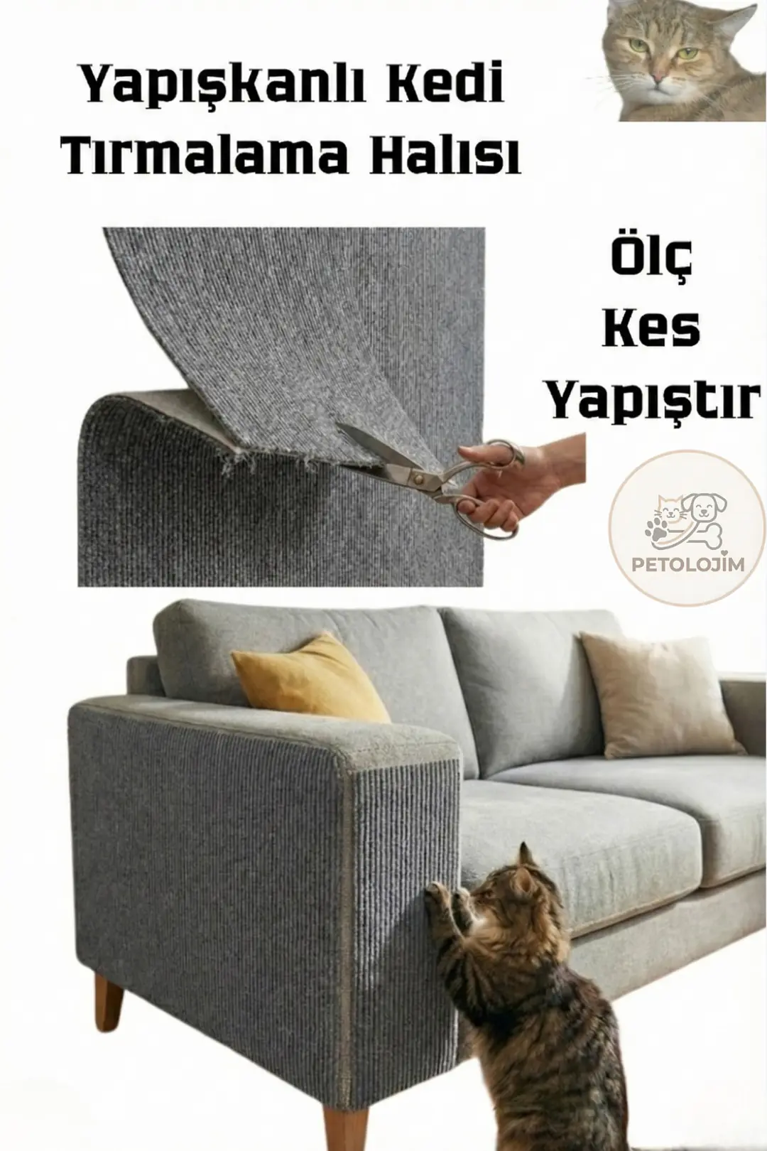 Yapışkanlı Tırmalama Halısı 100 × 30 cm